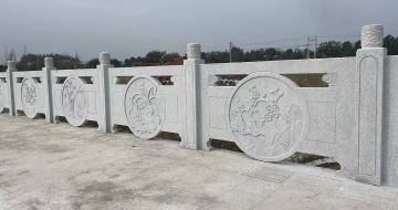 日喀则布芝麻白河道栏杆 石材栏杆