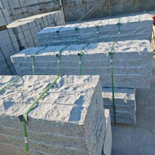 日喀则布芝麻白自然面整石 坐凳