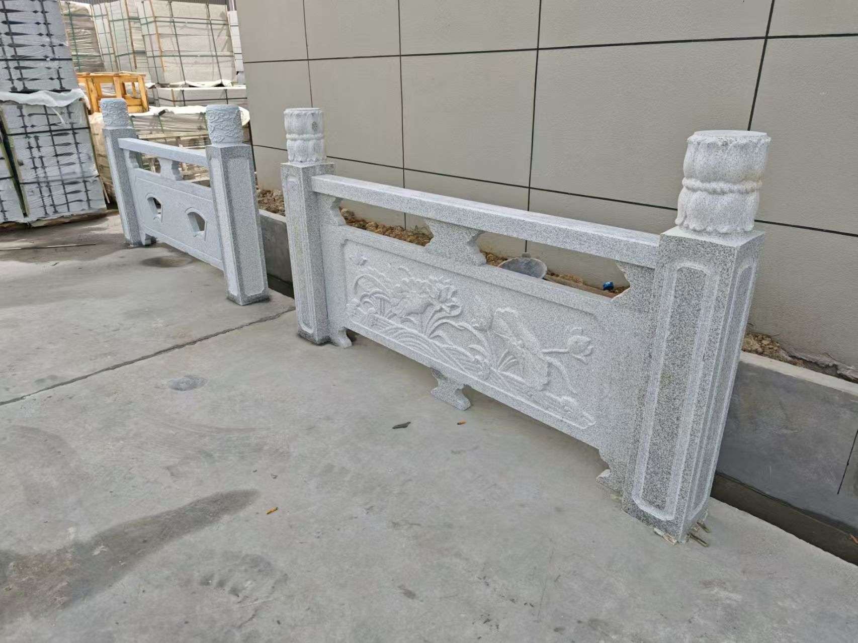 日喀则布芝麻白河道栏杆 石材栏杆