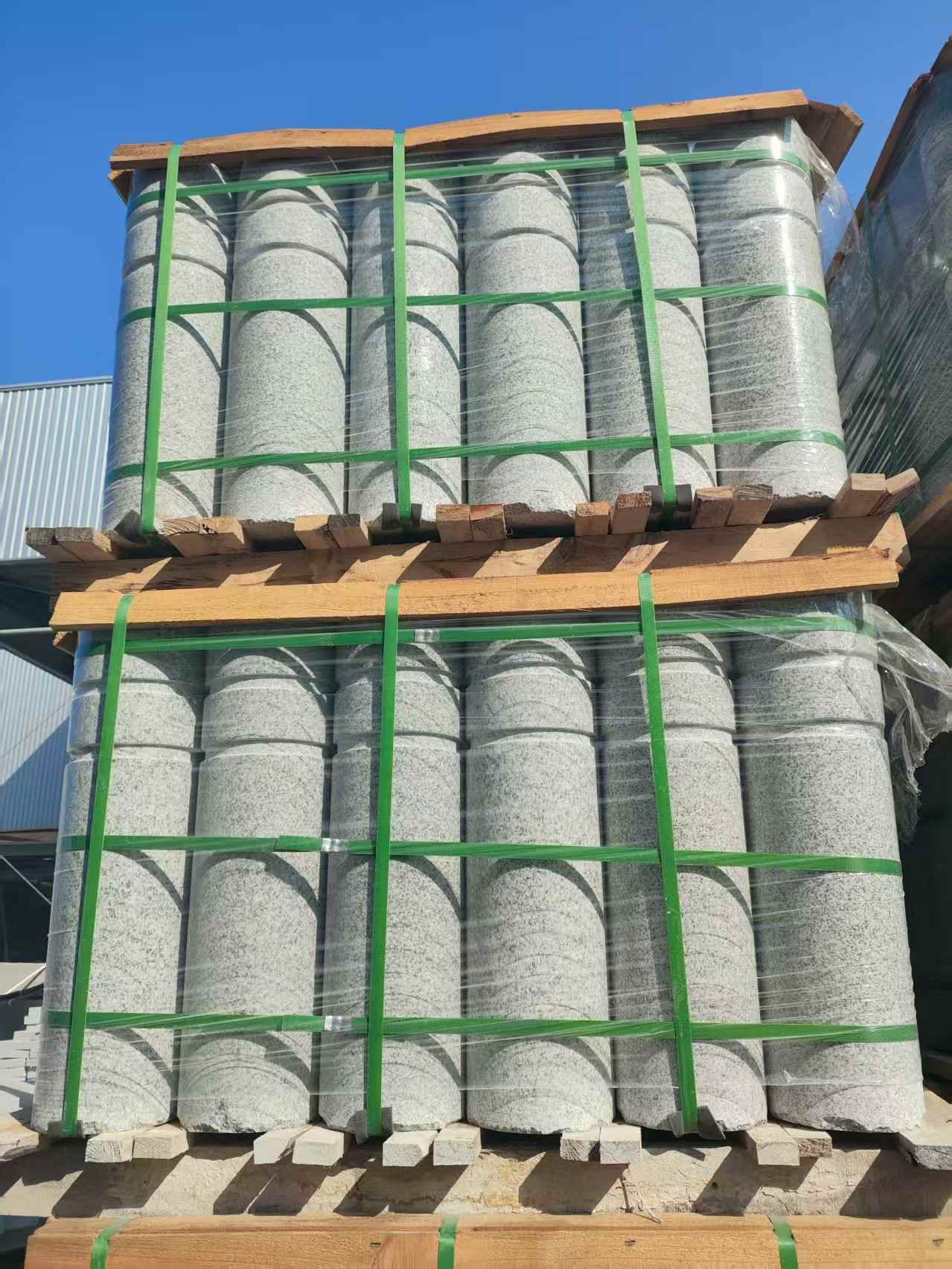 日喀则布挡车柱芝麻白 挡车石